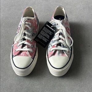 Converse Women's Pink Tie-Dye Low Top Sneakers